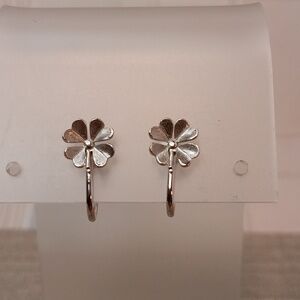 Van Dell 12K White Gold Filled Screw Back Earrings Vintage